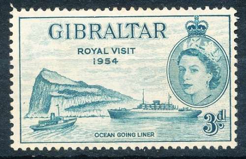 1954 - GIBRALTAR   Overprinted "ROYAL VISIT 1954"    -   MINT