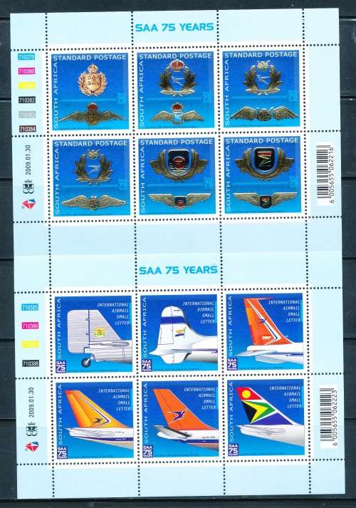 RSA  2009 -   South African Airways  FULL SHEETS  FINE MINT