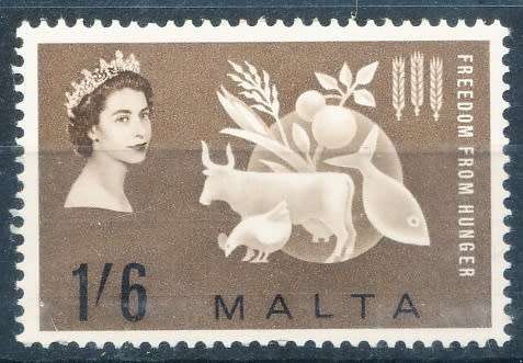 MALTA  1963 -  FREEDOM FROM HUNGER  single issue  FINE MINT