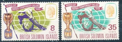 BRIT SOLOMON ISLANDS    1966 -  WORLD CUP FOOTBALL CHAMPS  SET -    MINT