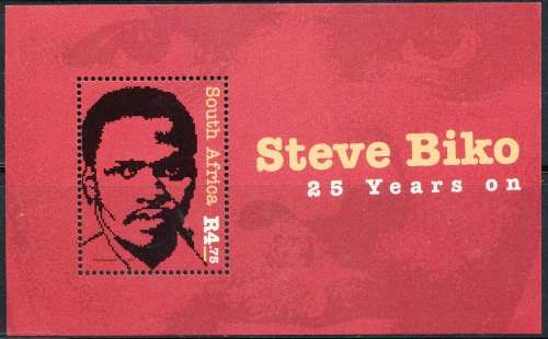 RSA  2002 -  Anniversary of the Death of Steve Biko    MINI-SHEET FINE MINT