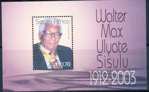 RSA  2003 -  Walter Max Ulyate Sisulu Commemoration  MINI-SHEET FINE MINT
