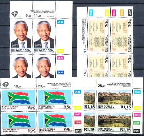 RSA   -  1994  -  Inauguration of President Nelson Mandela   CONTROL BLOCKS  - FINE  MINT