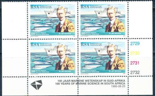 RSA   -  1995  -   Marine Science in South Africa  CONTROL BLOCK  - FINE  MINT