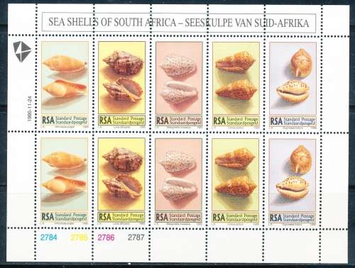 RSA   -  1995  - Sea Shells  FULL SHEET  - FINE   MINT