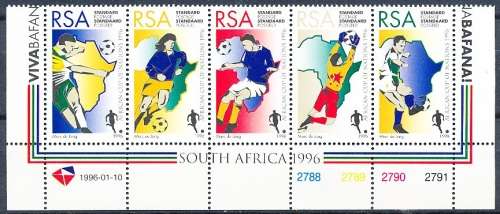 RSA  - 1996  - African Nations Football  CONTROL BLOCK  - FINE   MINT