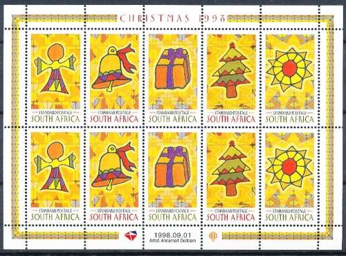 RSA  - 1998 -     Christmas  FULL SHEET  - FINE  MINT