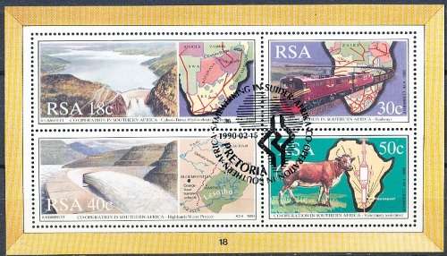 RSA  - 1990 -    Co-operation in Southern Africa    MINI-SHEET  - FINE  CTO