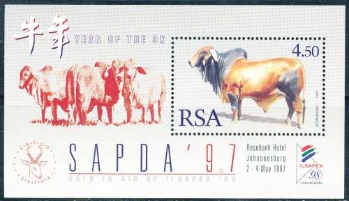 RSA  - 1997 -  Chinese New Year - Year of the Ox  -  MINI-SHEET  - FINE MINT