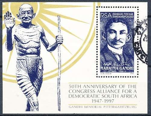 RSA  - 1997 -  MAHATMA GANDHI  -  MINI-SHEET  - FINE POSTALLY USED