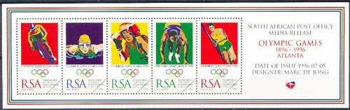 RSA  - 1996  -  Olympic Games - Atlanta, USA  MEDIA RELEASE - FINE MINT