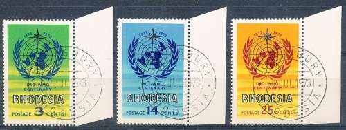 RHODESIA   - 1973  Anniversary of I.M.O.-W.M.O. COMPLETE SET  -   FINE CTO USED