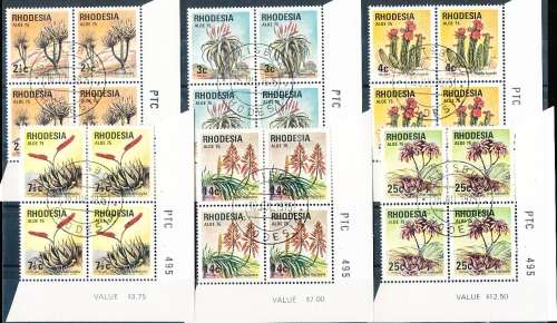 RHODESIA   - 1975   Desert Plants   -   FINE CTO USED CORNER BLOCKS