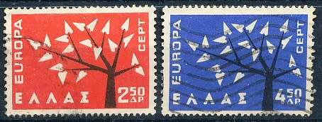 GREECE   1962  -    EUROPA Stamps      COMPLETE  SET -  FINE USED