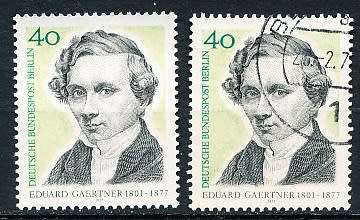 GERMANY / BERLIN 1977   -  Death of Eduard Gaertner  SINGLE ISSUE    -  MINT and USED