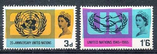 GB   1965   -  QE    International Cooperation Year  PHOSPHOR  SET  -  FINE MINT