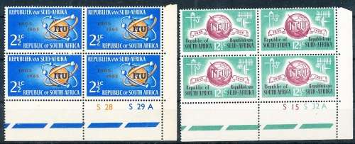RSA  -  1965 -    Anniversary of I.T.U   CONTROL BLOCKS   -   MINT