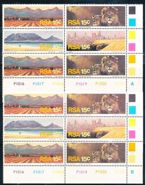 RSA  -  1975 -    Tourism  CONTROL BLOCKS A & B   -  FINE  MINT