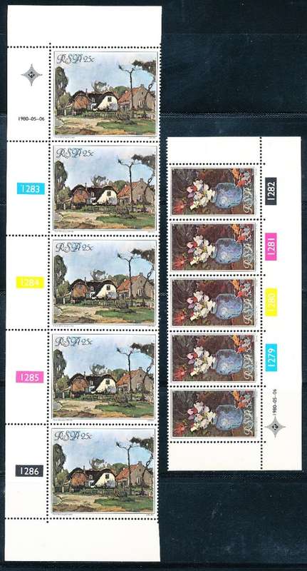 RSA  -  1979 -   Paintings by Pieter Wenning  -  CONTROL BLOCKS -   FINE MINT