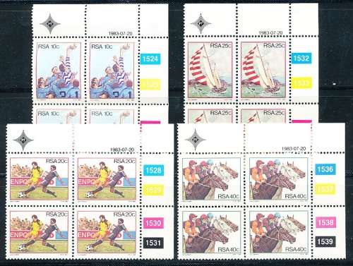 RSA  -  1983 -  Sport in South Africa -  CONTROL BLOCKS -   FINE MINT