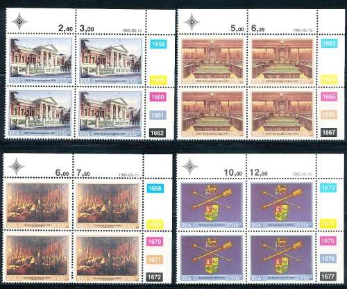 RSA  -  1985 -  Cape Parliament Building   -  CONTROL BLOCKS -   FINE MINT