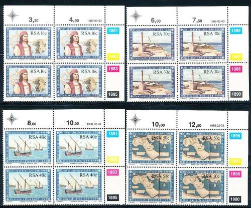 RSA  -  1988 -  Bartolomeu Dias  -  CONTROL BLOCKS -   FINE MINT