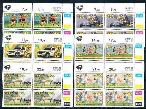 RSA  -  1992 -  Sports  -  CONTROL BLOCKS -   FINE   MINT