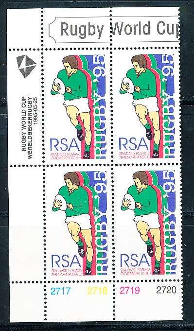 RSA   -  1995  -  World Cup Rugby  CONTROL  - FINE  MINT