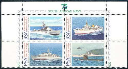 RSA  - 1997  -   75th Anniversary of South African Navy    BLOCK   - FINE  MINT