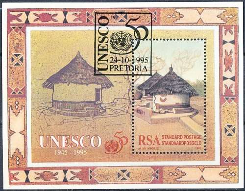RSA  - 1995 -   United Nations & UNESCO   MINI-SHEET  - FINE  CTO USED