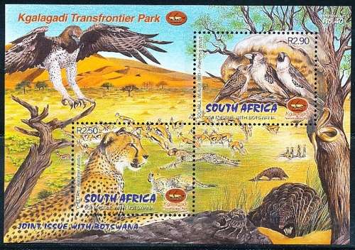 RSA  - 2001 -   Kgalagadi Transfrontier Wildlife Park  -  MINI-SHEET  -FINE  MINT