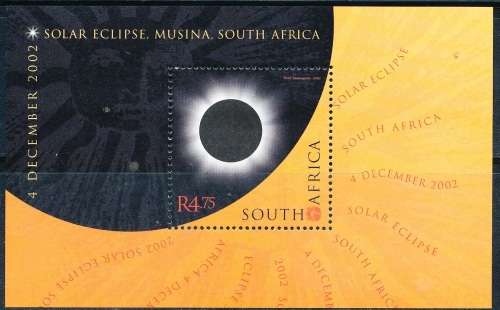 RSA  - 2002 -   Total Solar Eclipse, 4 December 2002   -  MINI-SHEET  - FINE  MINT