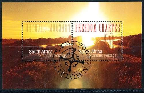 RSA  - 2005  -   Anniversary of the Freedom Charter   -  MINI-SHEET  - FINE  CTO  USED