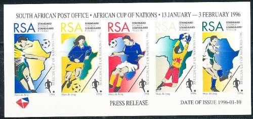 RSA  - 1996  -  African Nations Football Championship    MEDIA RELEASE  - FINE  MINT
