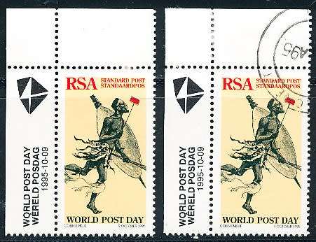RSA -  1995  -  World Post Day    SET  - FINE  MINT and  POSTALLY   USED