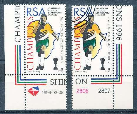 RSA -  1996  -  African Nations Football Championship   SET  - FINE  MINT and  CTO   USED