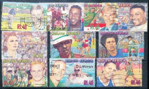 RSA -  2001  -  South African Sporting Heroes  SET -   FINE  POSTALLY  USED