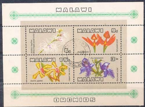 MALAWI  1969 -   Orchids of Malawi  -   MINI-SHEET   -    FINE USED