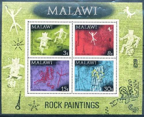 MALAWI  1972 -  Rock Paintings    MINI - SHEET   -     MINT