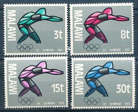 MALAWI  1972 -  Olympic Games - Munich, Germany   FULL  SET   -    FINE  MINT