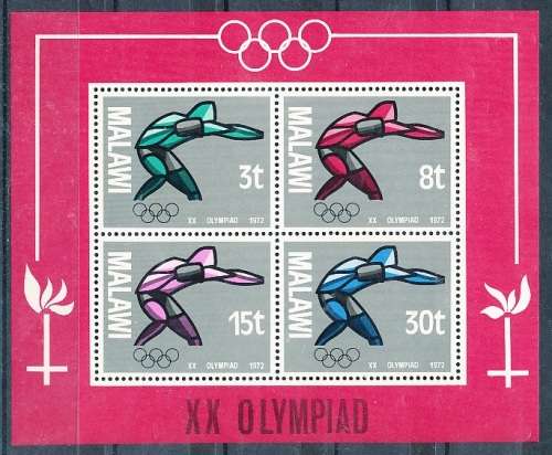 MALAWI  1972 -  Olympic Games - Munich, Germany   MINI - SHEET   -  FINE  MINT