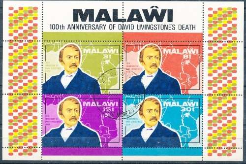 MALAWI  1973 -    David Livingstone,   MINI - SHEET   -  FINE  CTO USED