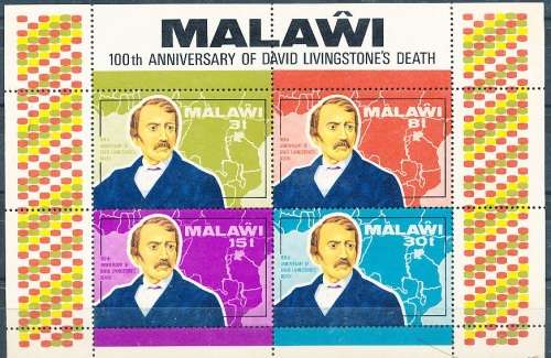 MALAWI  1973 -    David Livingstone,   MINI - SHEET   -  FINE  MINT