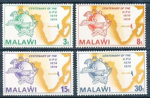 MALAWI  1974 -    Anniversary of U.P.U.  FULL  SET   -  MINT