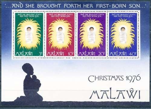 MALAWI  1976 -     Christmas    MINI-SHEET   -  FINE  MINT