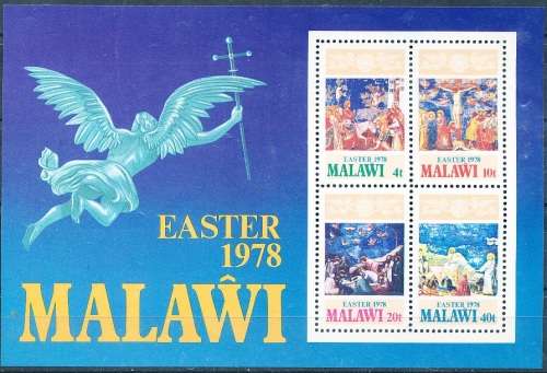 MALAWI  1978 -    Easter - Paintings by Giotto    MINI-SHEET   -  FINE  MINT
