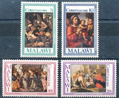 MALAWI  1981 -  Christmas - Paintings  FULL SET   -   FINE  MINT
