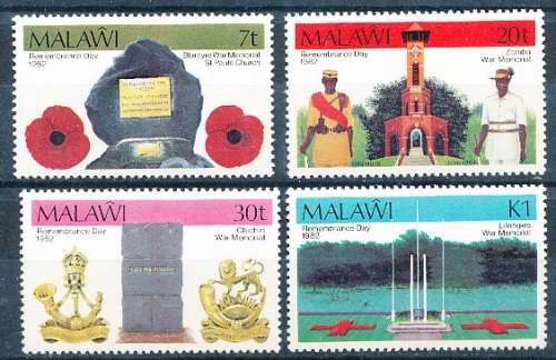 MALAWI  1982 -  Remembrance Day  FULL SET   -   FINE MINT