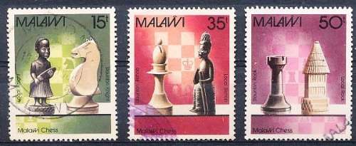 MALAWI  1988 -  Local and Staunton Chess Pieces PART  SET   -     FINE  USED