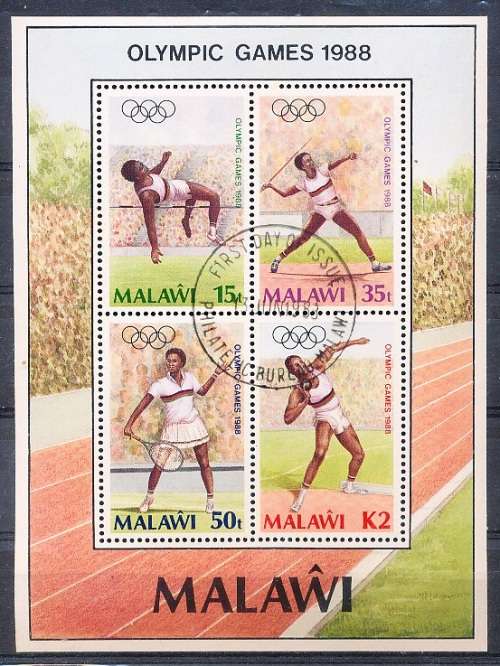 MALAWI  1988 -  Olympic Games -  South Korea   MINI-SHEET    -   FINE CTO USED
